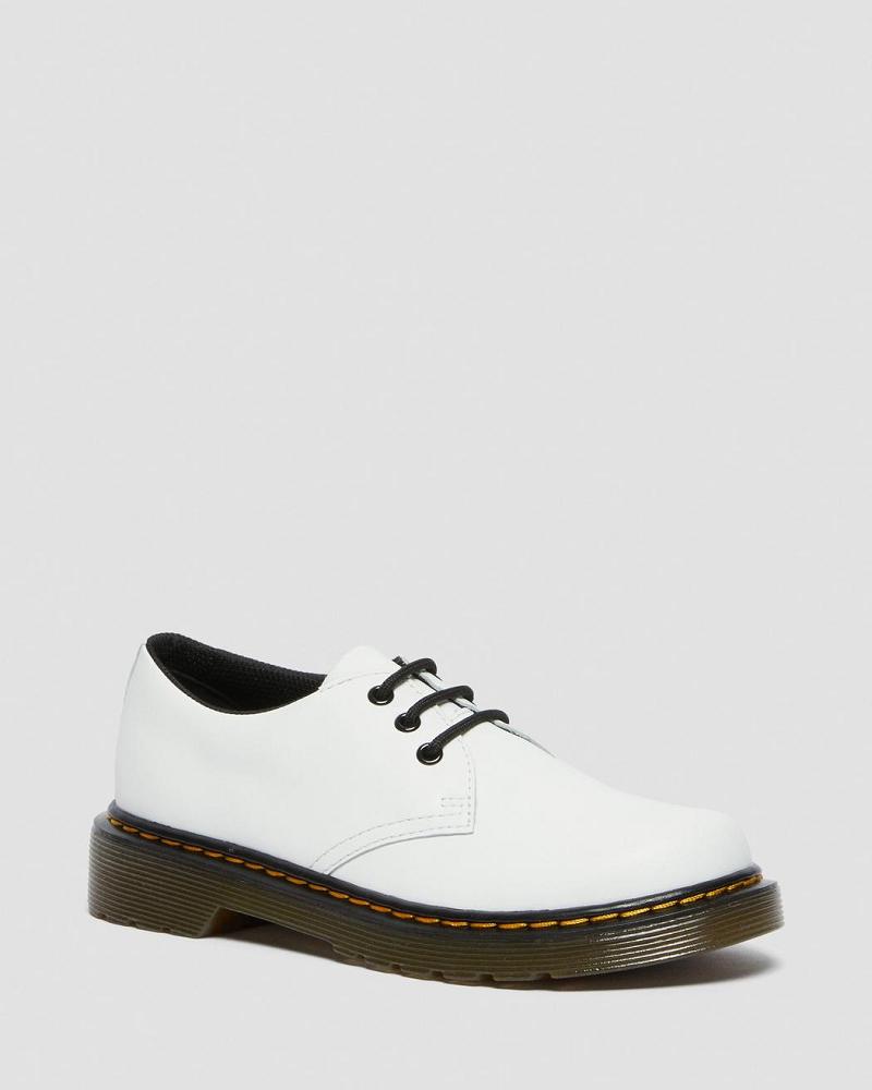 Dr Martens Junior 1461 Leren Kanten Up Schoenen Kinderen Wit | NL 101HAP